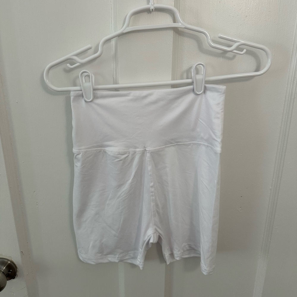 White biker shorts
